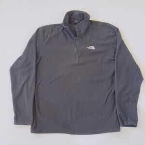 The North Face Mens M 1/4 Zip Pullover Black Long Sleeve Outdoor Hiking Fleece
